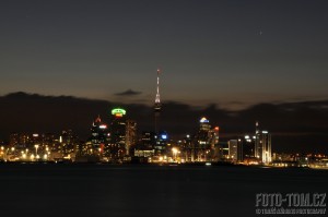 Noční hlavní město Auckland, Nový Zéland