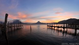 Jezero Atitlan, Panajachel, západ slunce